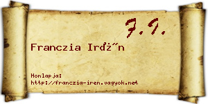 Franczia Irén névjegykártya